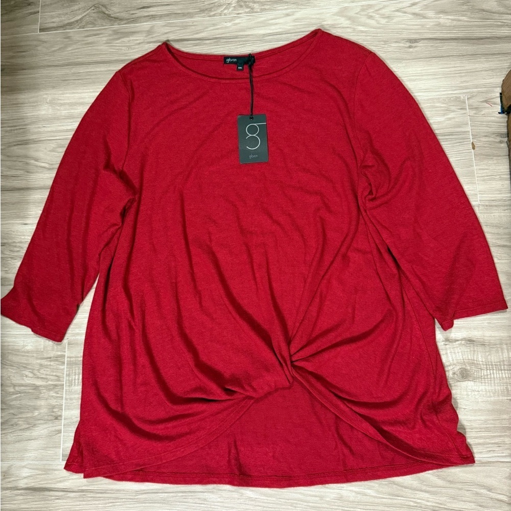 Gibson Women's Long Sleeve Blouse Size XXL Color Red New with Tags